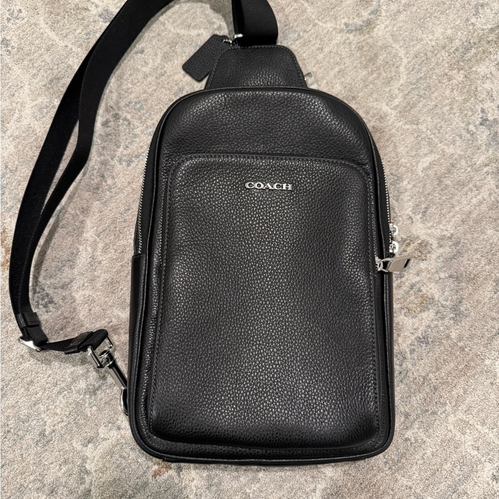Coach Ethan Pack Black Leather Bag